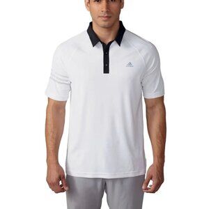 Adidas Climachill 3 Stripes Men's 3XL Golf Polo‎ Shirt White Black Performance